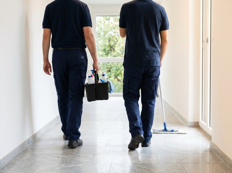 LUXOURCLEAN Reinigungsprofi bei der Treppenhausreinigung
